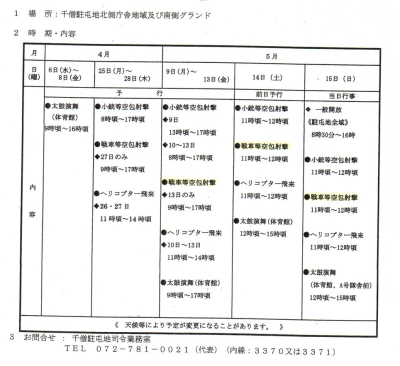 千僧駐屯地創設記念事業